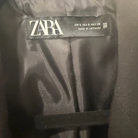 Zara Women’s Black Double Breasted Blazer – Size Medium - Picture 6 of 7